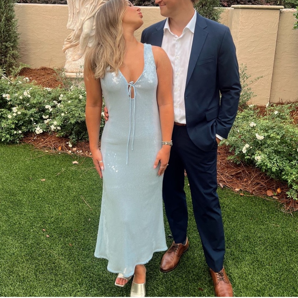 Light blue sequin dress